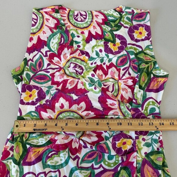 Soft Surroundings Floral Maxi Dress Petite Size M Surplice Boho Resort - Picture 8 of 10